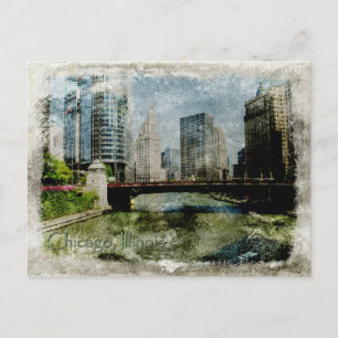 Antike Chicago-Postkarte Postkarte