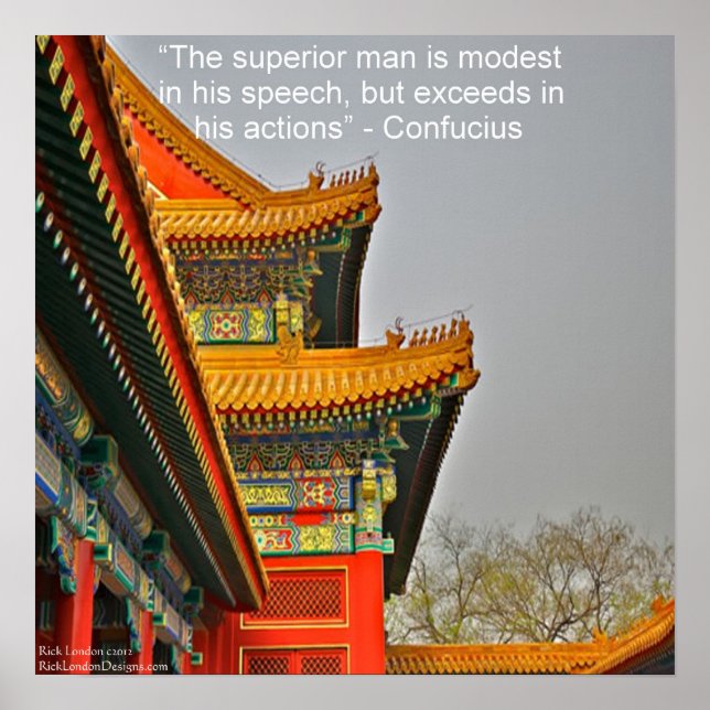 Antike chinesische Architektur Confucius Poster (Vorne)