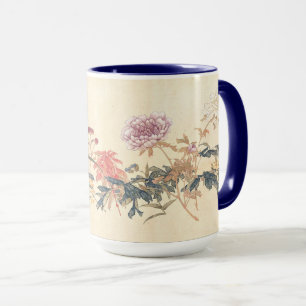 Antike chinesische Blumenmalerei von Ju Lian Repro Tasse