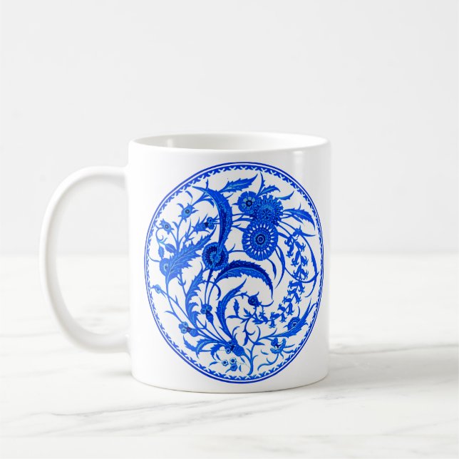 Antike chinesische Jakobsblume - Kobalt Blau Kaffeetasse (Links)