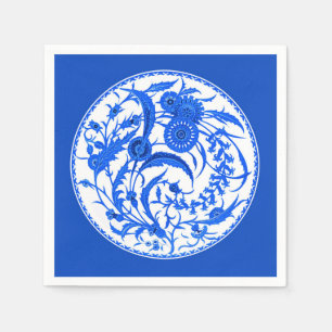 Antike chinesische Jakobsblume - Kobalt Blau Serviette