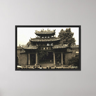 Antike chinesische Kanton Foshan Ahnenhalle Leinwanddruck