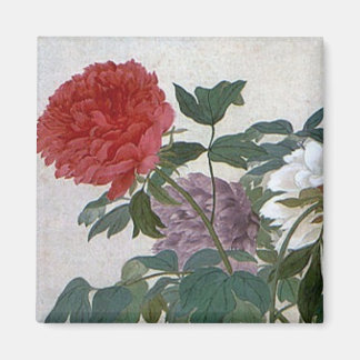 Antike chinesische Kunst Pfingstrosen Magnet