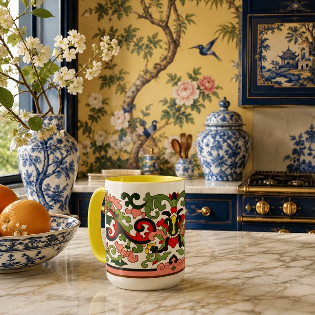 Antike chinesische Rollblätter Tasse (Von Creator hochgeladen)