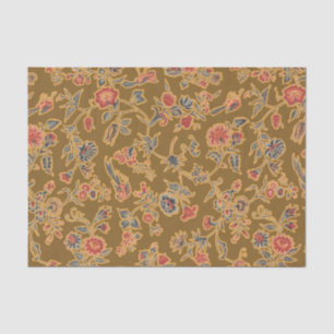 Antike Chinoiserie-Blumenbrokat 18. Jahrhundert Seidenpapier