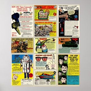 Antike Comic-Anzeigen Poster