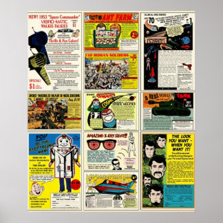 Antike Comic-Anzeigen Poster