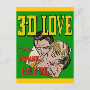 Antike Comic-Kunst - 3D-LIEBE Postkarte