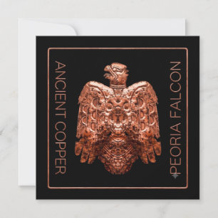 Antike Copper Peoria Falcon Restaurierte Karte