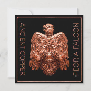 Antike Copper Peoria Falcon Restaurierte Karte