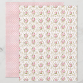 Antike Coquette Rose Florale Scrapbook-Papierblatt