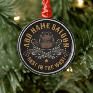 Antike Cowboy-Waffen NAME HINZUFÜGEN Alte Wild Wes Ornament Aus Metall