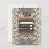 Antike Creme Lace Gray Wood & Copper Hochzeit