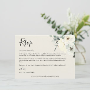 Antike Creme zarte florale RSVP-Postkarte Dankeskarte