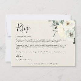 Antike Creme zarte florale RSVP-Postkarte  Dankeskarte
