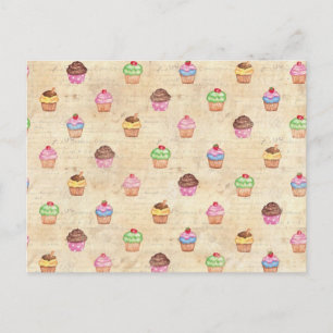 Antike Cupcakes Postkarte