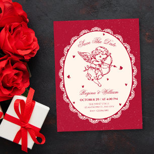 Antike Cupid-Engel-Hochzeit Save The Date