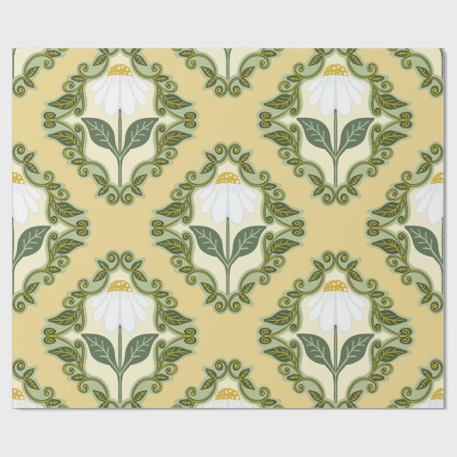 Antike Daisy Vine Geschenkpapier (Flach)