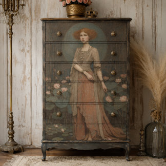 Antike Dame Wasserlilie Decoupage-Seidenpapier Seidenpapier
