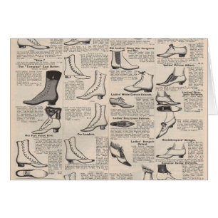 Antike Damenschuh-Katalogseite Vintage-Druck