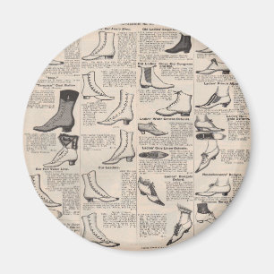 Antike Damenschuh-Katalogseite Vintage-Druck Magnet