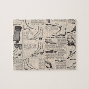 Antike Damenschuh-Katalogseite Vintage-Druck Puzzle