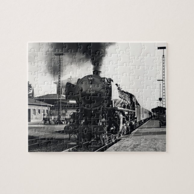 Antike Dampflokomotive Eisenbahn Puzzle (Horizontal)