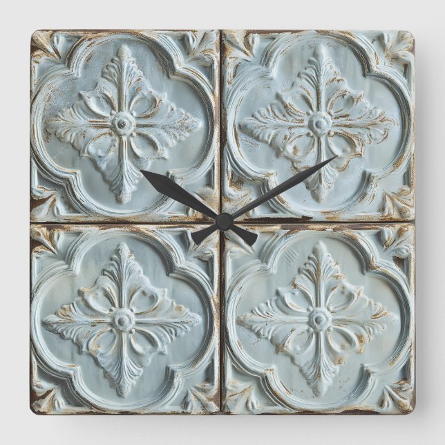 Antike Deckenhalterung Quadratische Wanduhr (Vorderseite)