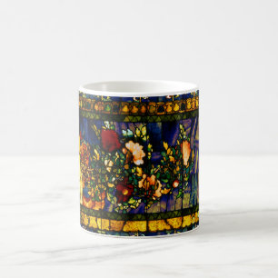 Antike dekorative Blumenfenster aus Buntglas Kaffeetasse