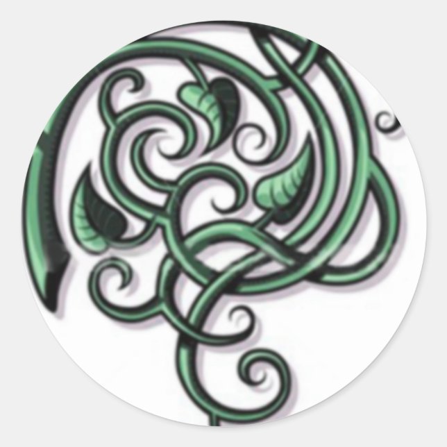 Antike dekorative Schnörkel Runder Aufkleber (Vorderseite)