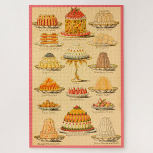 Antike Dessert-Pfirsich-Goldkuchen-Pie-Diagramm Puzzle