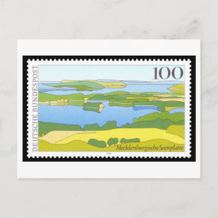 Antike Deutsche Mecklenburgische Seenplatte-Briefm Postkarte