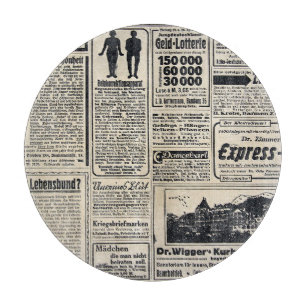 Antike deutsche Zeitungsanzeigen 1917 Schneidebrett
