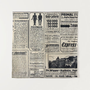 Antike deutsche Zeitungsanzeigen 1917 Wandteppich