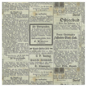 Antike deutsche Zeitungstextilie Stoff
