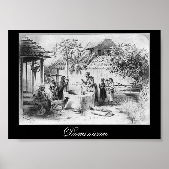 Antike Dominikanische Republik Malerei um 1871 Poster (Vorne)