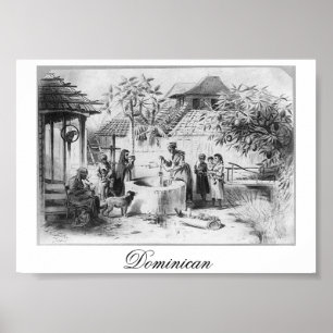 Antike Dominikanische Republik Malerei um 1871 Poster