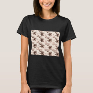 Antike dreifarbige Katze/Schwarz-Weiß-Fotografie T-Shirt