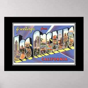 Antike Druckgrüße Los Angeles Poster