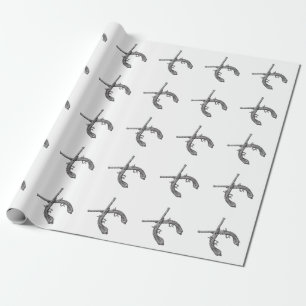 Antike Duellierpistolen Geschenkpapier