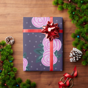 Antike dunkelviolette Blumenmuster Geschenkpapier