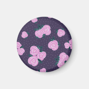 Antike dunkelviolette Blumenmuster Magnet