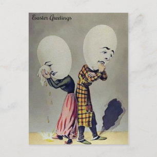 Antike Easter-Card mit weinendem Ei zu Ostern Postkarte
