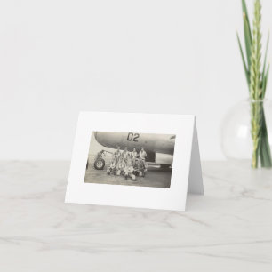 Antike echte Foto-WWII-B-29-Bomber-Besatzung-Notiz