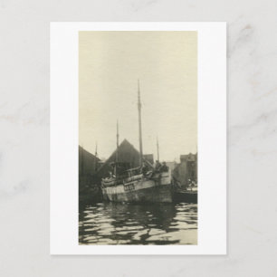 Antike Echtfoto-Postkarte der norwegischen Bootsbe Postkarte