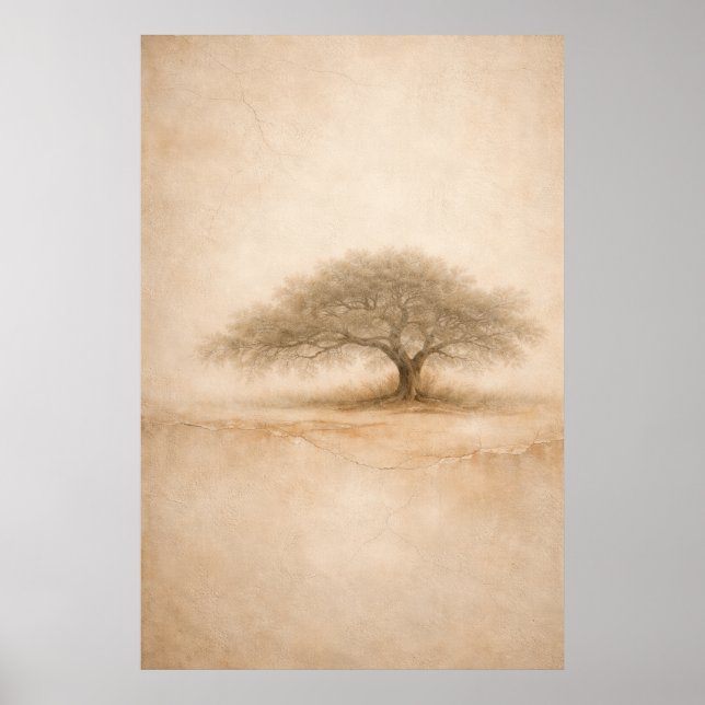 Antike Eiche | Südliche Eichenbaum-Wandkunst | Pos Poster (Vorne)