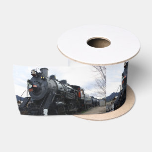 Antike Eisenbahn-Dampflokomotive Satinband