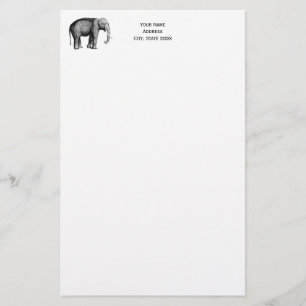 Antike Elefantenzeichnung Briefpapier