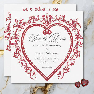 Antike Elegante Chinoiserie Florale Herz Hochzeit Save The Date