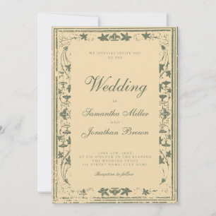 Antike Elfenbein-Geschichtenbuch-Hochzeit Einladung